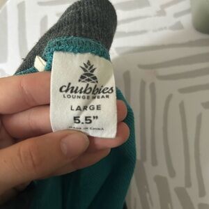 Chubbies Teal and Gray Lounge Shorts